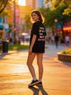Graphic T-Shirt — "What's the Best That Could Happen?" Colorful Ransom-Style Back Print