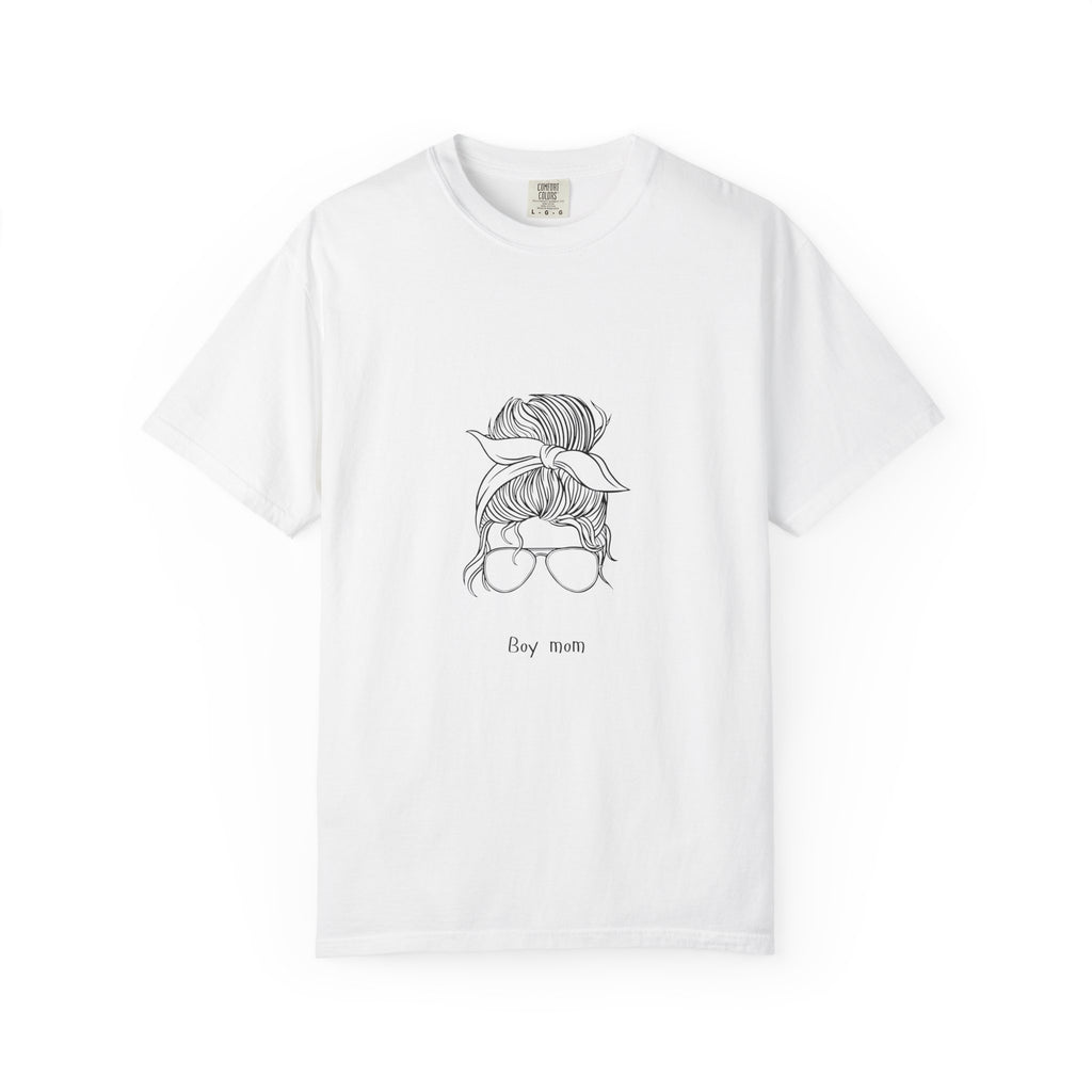 Mom Life Graphic Tee — "Busy Mom" Messy Bun Sunglasses T-Shirt (Back Text: "I’m a great mom I curse a lot but I’m a great f***ing mom")