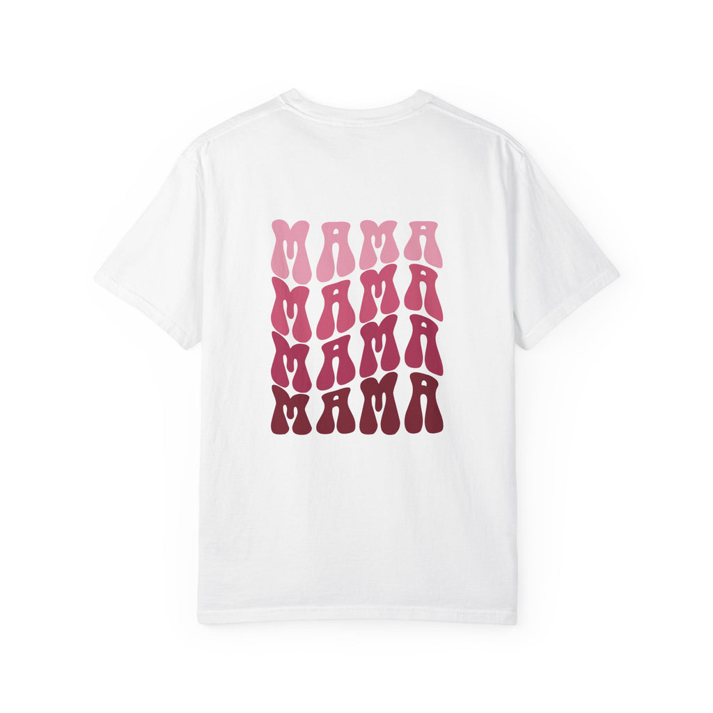 Mama Retro Graphic T-Shirt — Pink Gradient 'MAMA' Stack