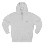 Minimal Embroidered Crescent Hoodie — Lightweight Fleece Pullover