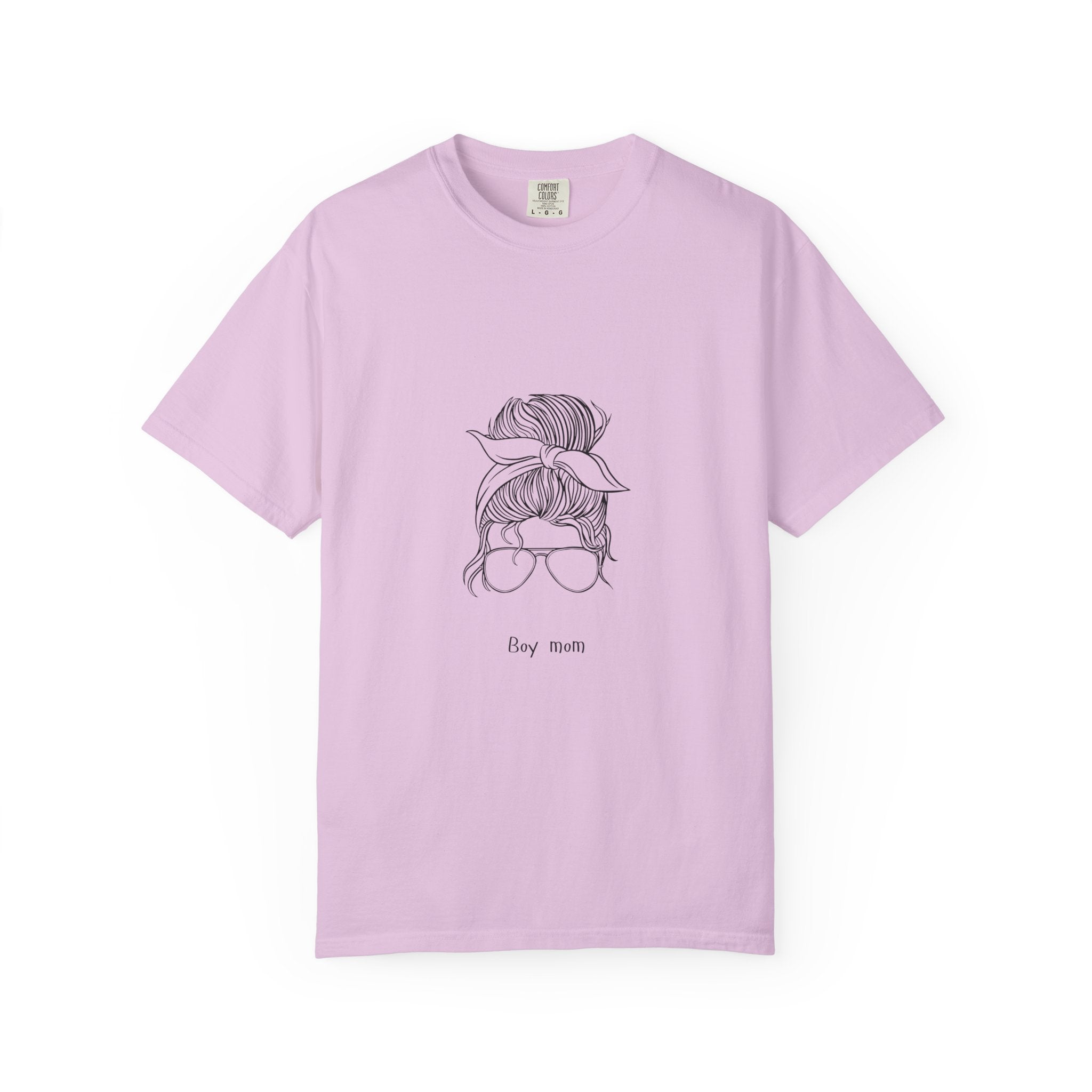 Mom Life Graphic Tee — "Busy Mom" Messy Bun Sunglasses T-Shirt (Back Text: "I’m a great mom I curse a lot but I’m a great f***ing mom")