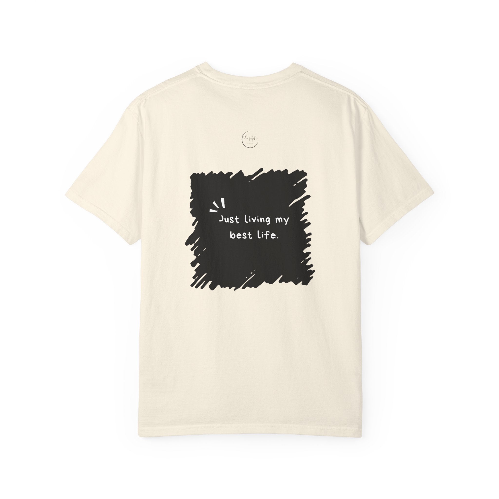 T-Shirt — Afro Silhouette Front & “Just Living My Best Life” Back Graphic
