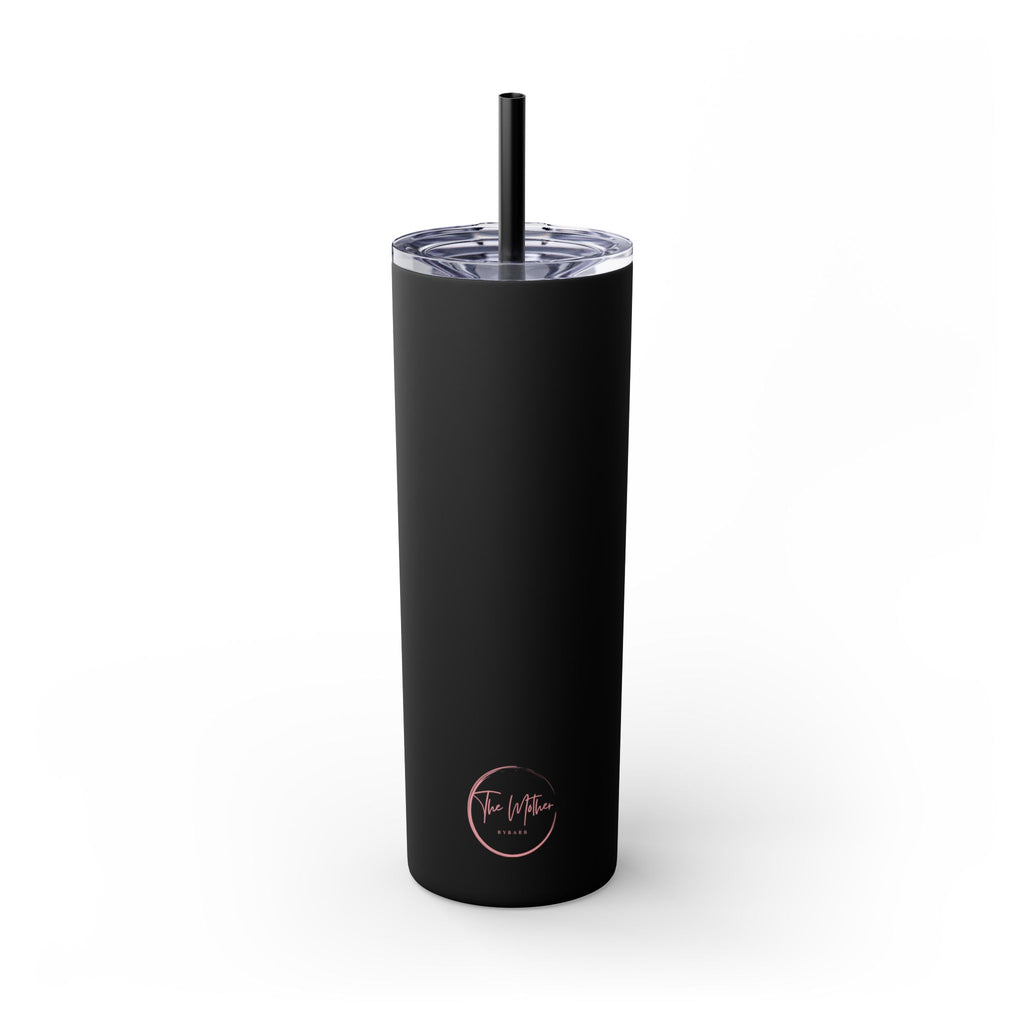 Skinny 20oz Tumbler with Straw — Matte Black Slim Insulated Travel Cup