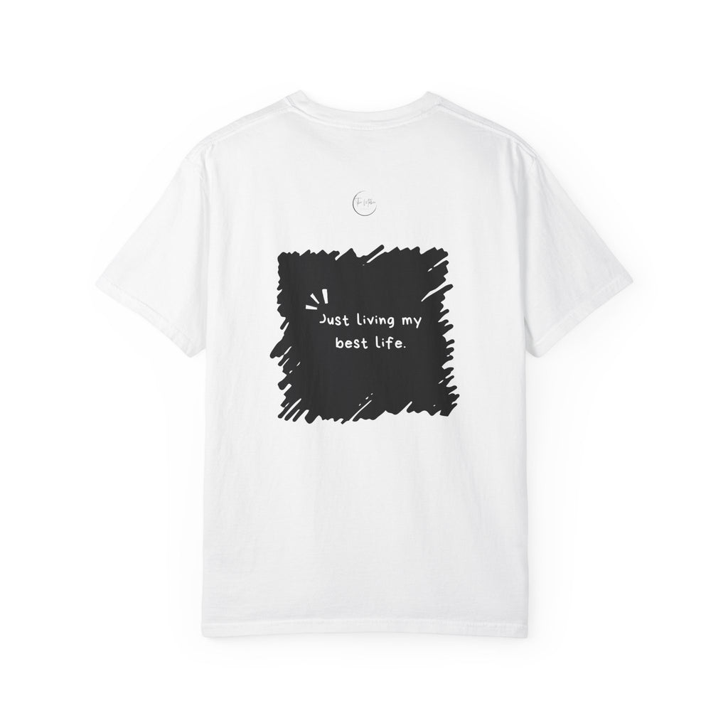 T-Shirt — Afro Silhouette Front & “Just Living My Best Life” Back Graphic