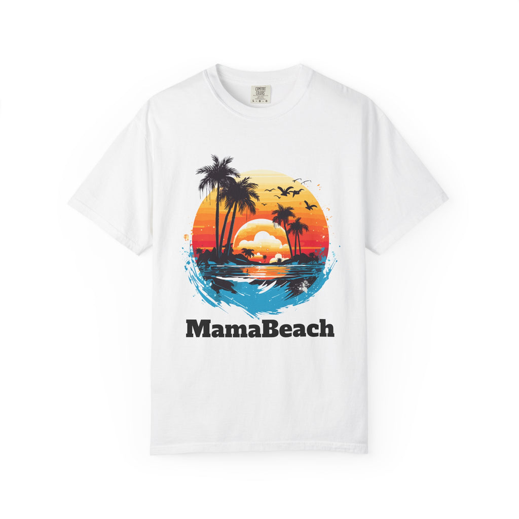 MamaBeach Sunset T-Shirt — Tropical Palm Beach Graphic Tee