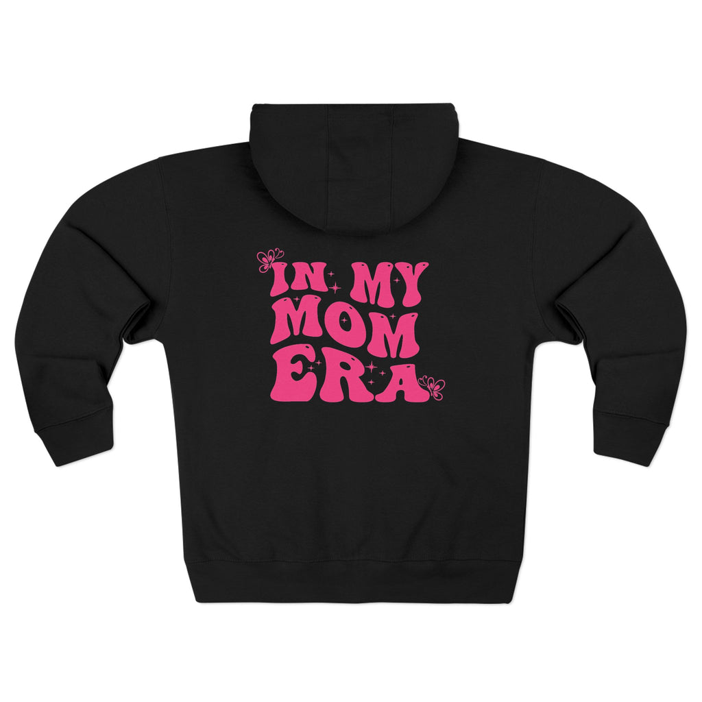 Mom Era Zip Hoodie — "In My Mom Era" Retro Pink Graphic Hoodie