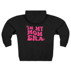 Mom Era Zip Hoodie — "In My Mom Era" Retro Pink Graphic Hoodie