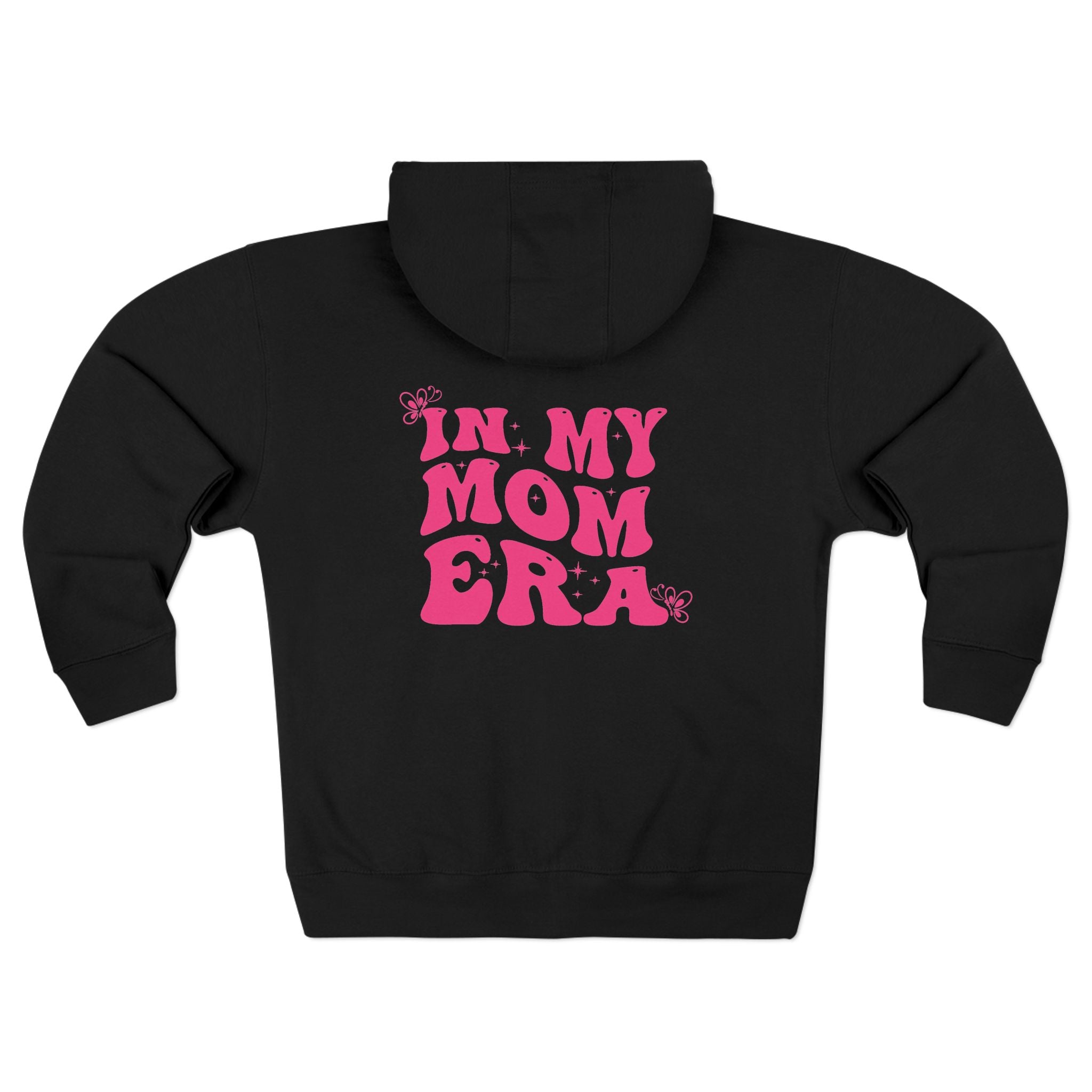 Mom Era Zip Hoodie — "In My Mom Era" Retro Pink Graphic Hoodie