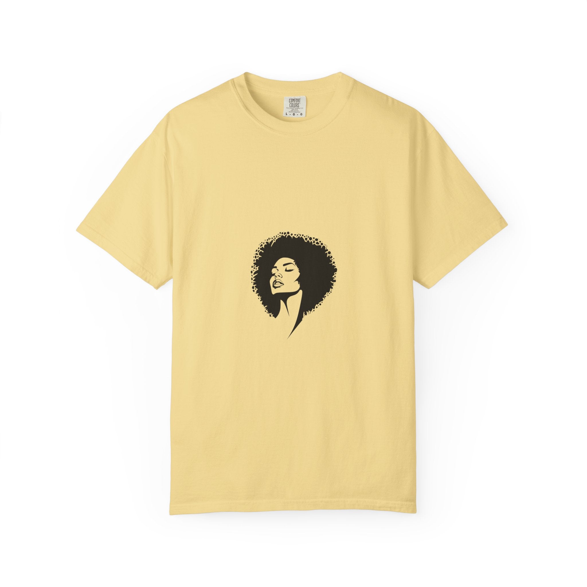 T-Shirt — Afro Silhouette Front & “Just Living My Best Life” Back Graphic