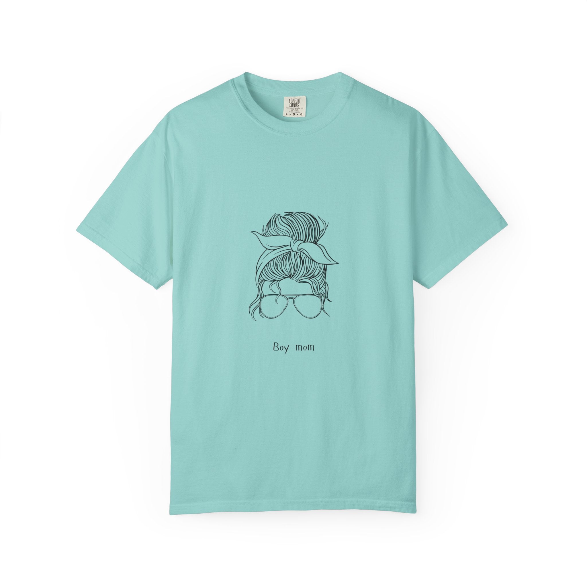 Mom Life Graphic Tee — "Busy Mom" Messy Bun Sunglasses T-Shirt (Back Text: "I’m a great mom I curse a lot but I’m a great f***ing mom")