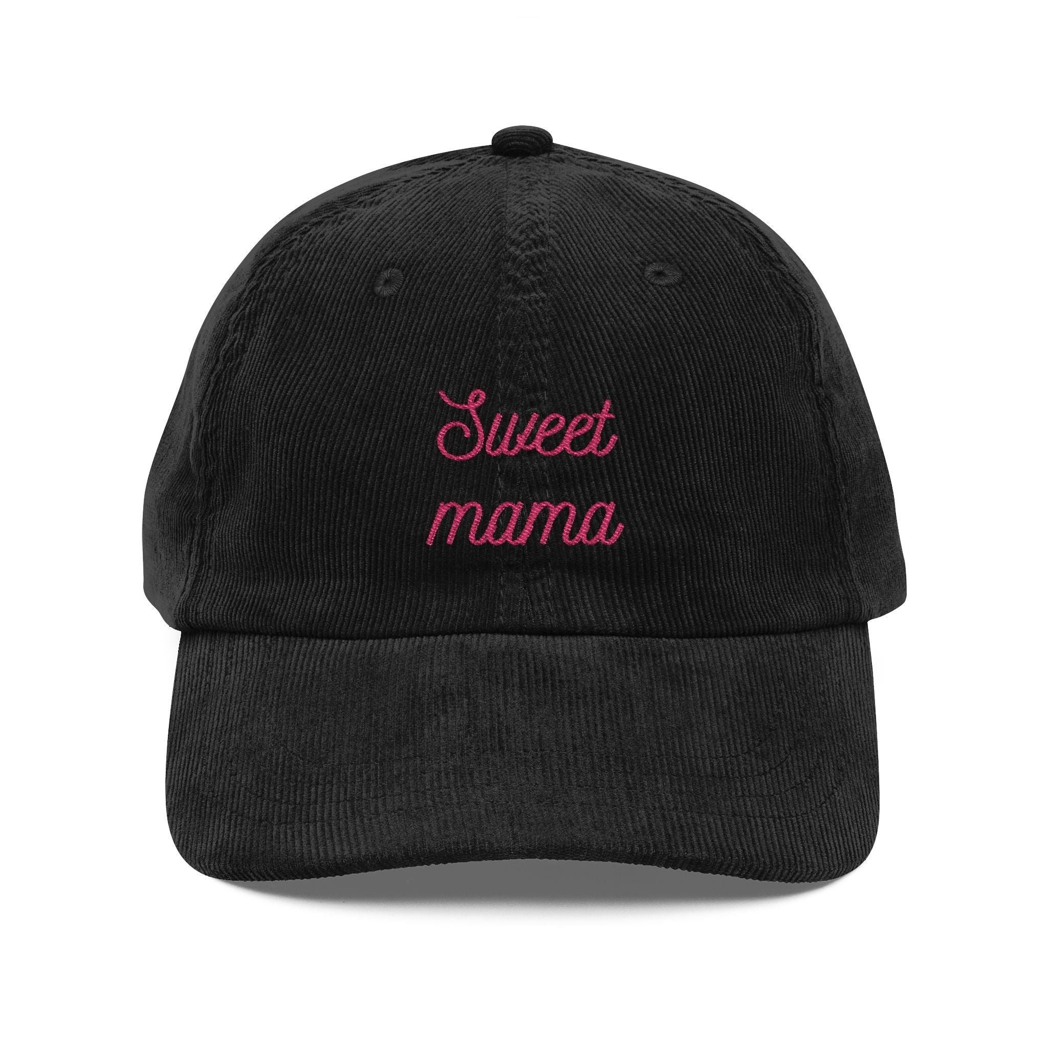 Sweet Mama Embroidered Corduroy Cap — Vintage Brown Mom Hat