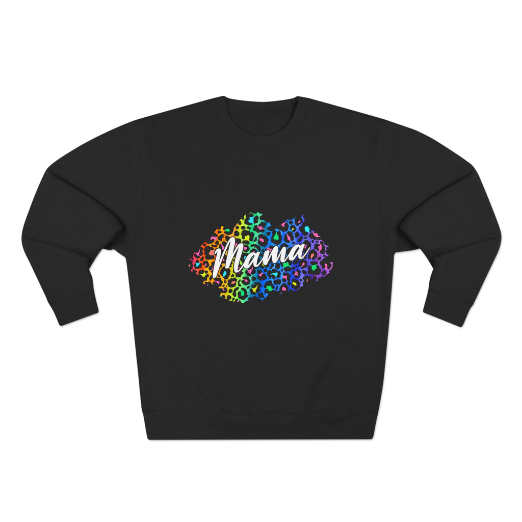 Mama Leopard Heart Crewneck Sweatshirt — Colorful Floral Leopard Print for Moms
