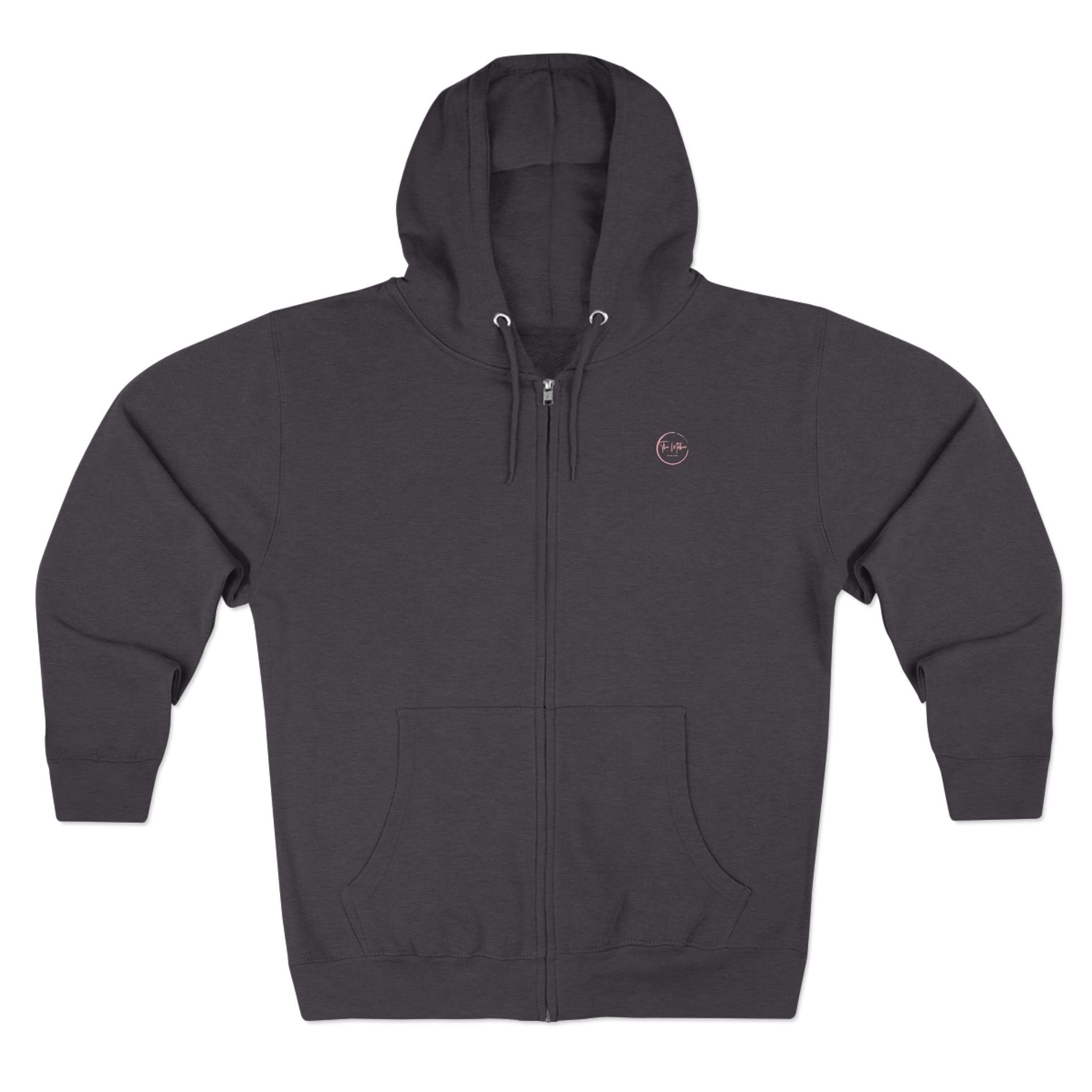 Minimal Compass Logo Zip Hoodie — Unisex Lightweight Full‑Zip Hoodie