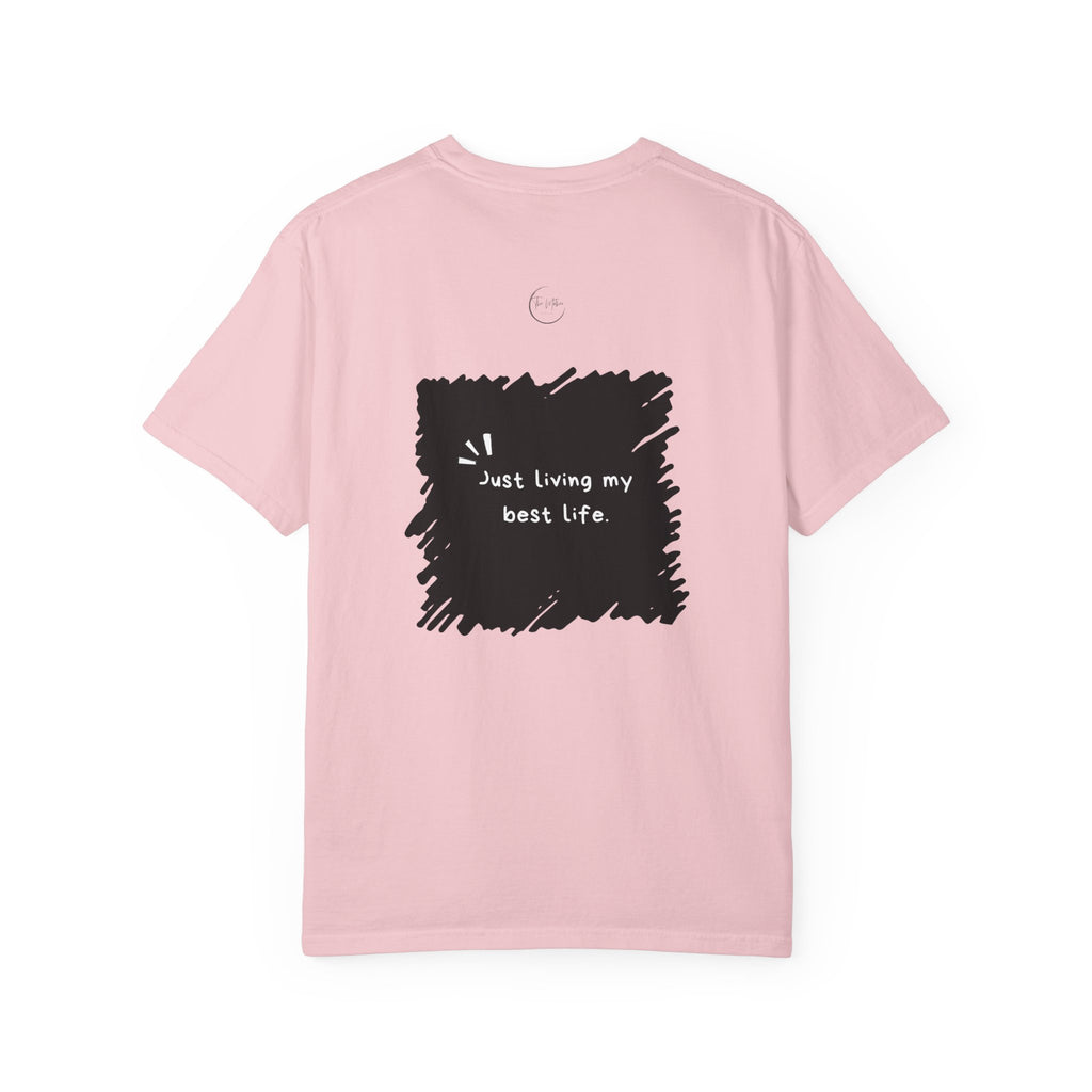 T-Shirt — Afro Silhouette Front & “Just Living My Best Life” Back Graphic