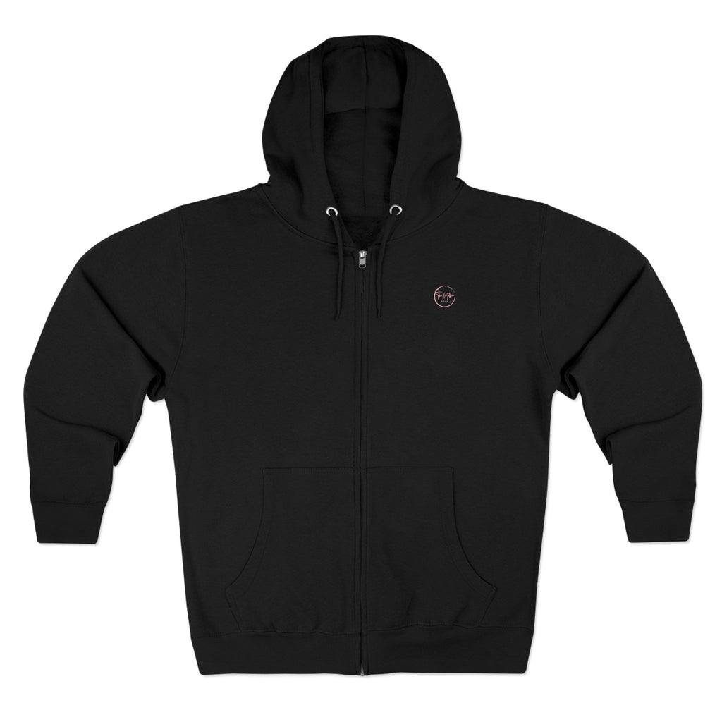 Minimal Compass Logo Zip Hoodie — Unisex Lightweight Full‑Zip Hoodie