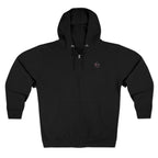 Minimal Compass Logo Zip Hoodie — Unisex Lightweight Full‑Zip Hoodie