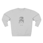 Messy Bun Mom Crewneck Sweatshirt — 'Busy Mom' Minimal Sketch