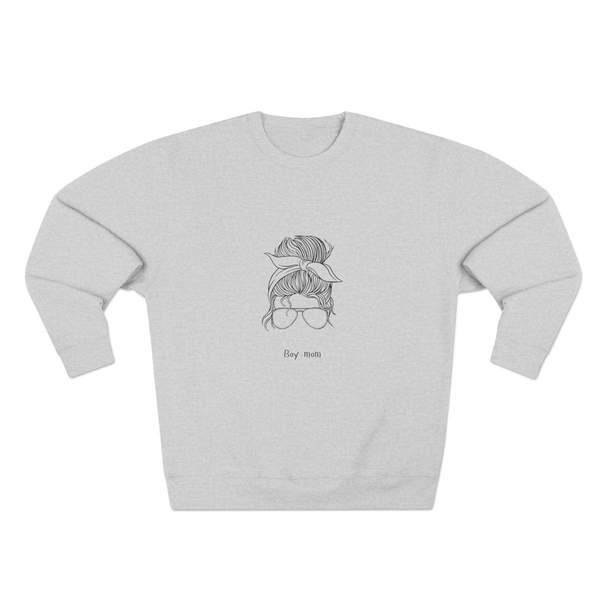 Messy Bun Mom Crewneck Sweatshirt — 'Busy Mom' Minimal Sketch