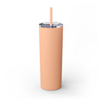 Skinny 20oz Tumbler with Straw — Matte Black Slim Insulated Travel Cup