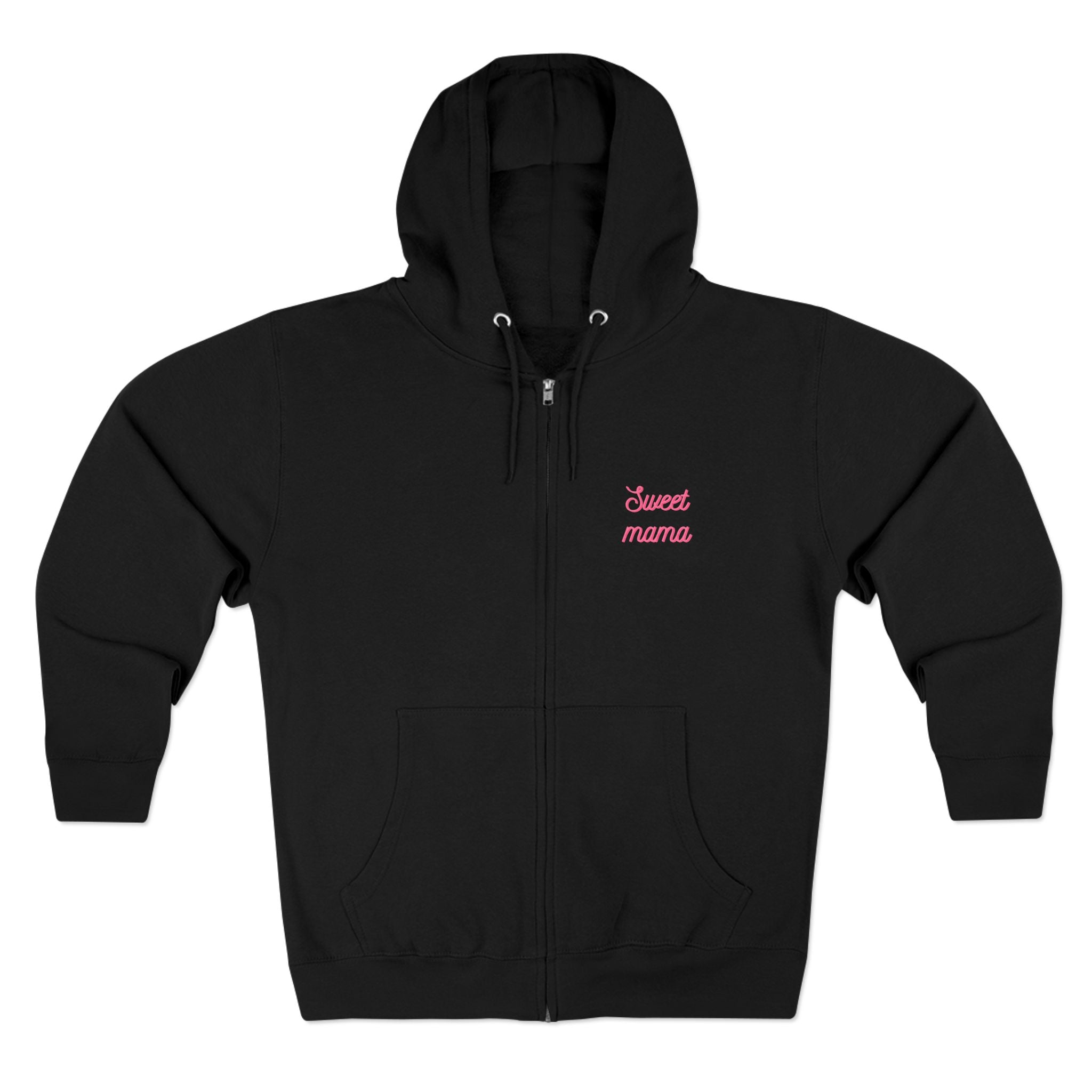 Mom / Super Mama Zip Hoodie — 'MOM' Front & 'SUPER MAMA' Back Cozy Zip-Up