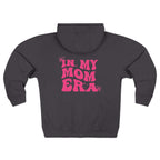 Mom Era Zip Hoodie — "In My Mom Era" Retro Pink Graphic Hoodie
