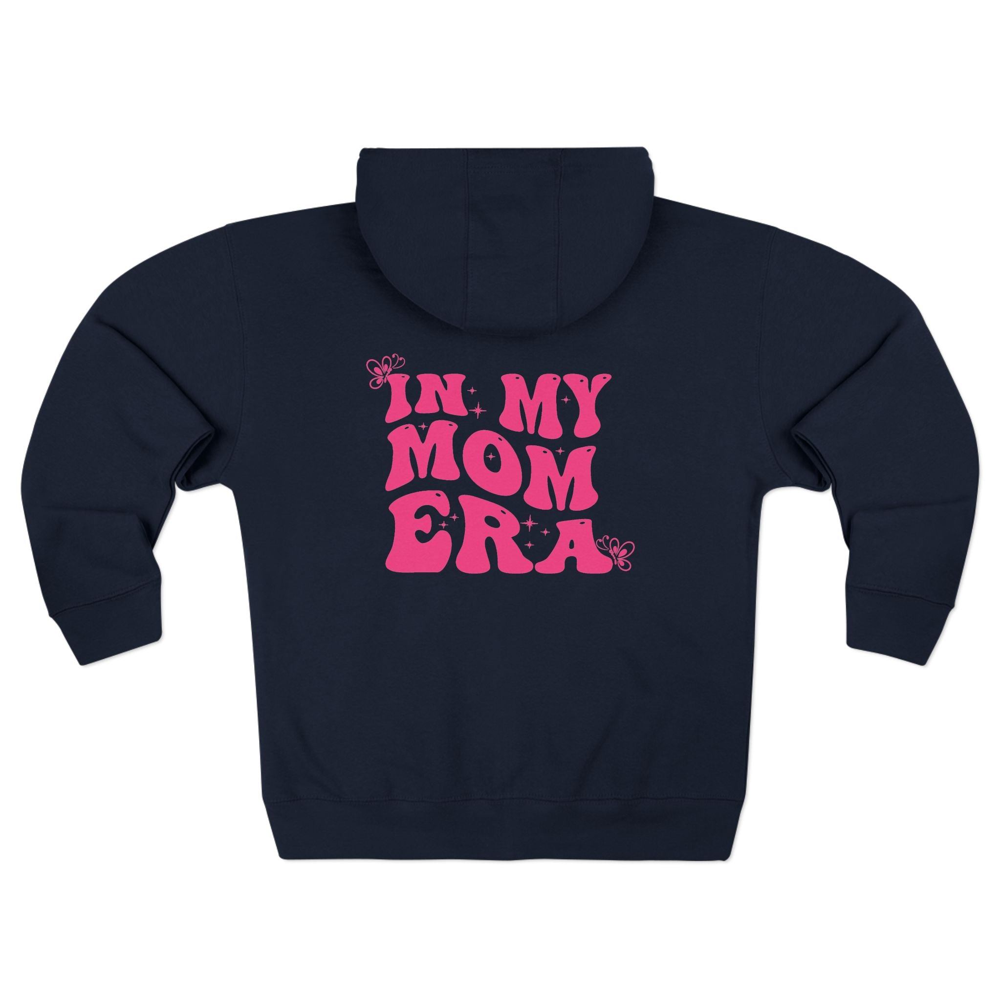 Mom Era Zip Hoodie — "In My Mom Era" Retro Pink Graphic Hoodie
