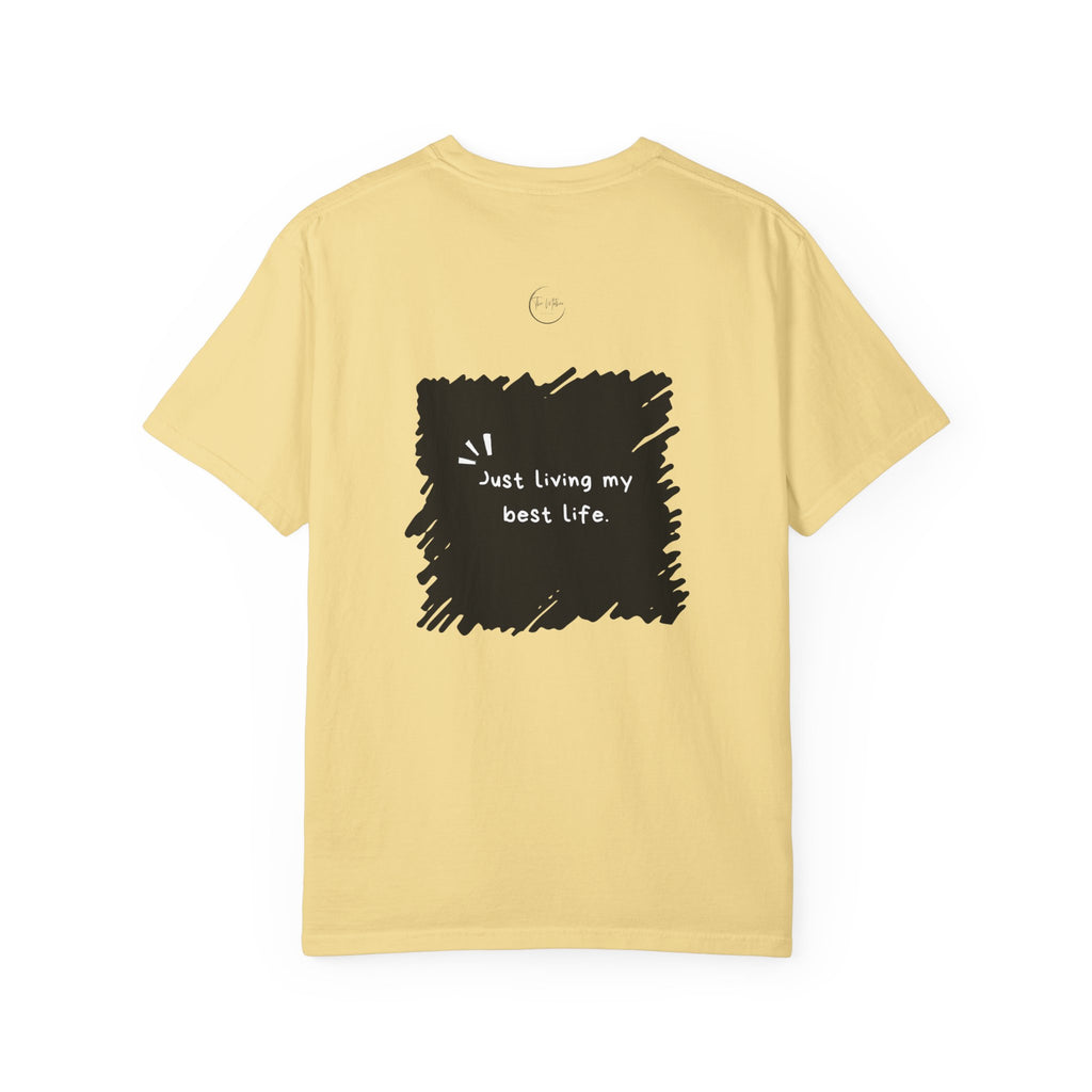T-Shirt — Afro Silhouette Front & “Just Living My Best Life” Back Graphic