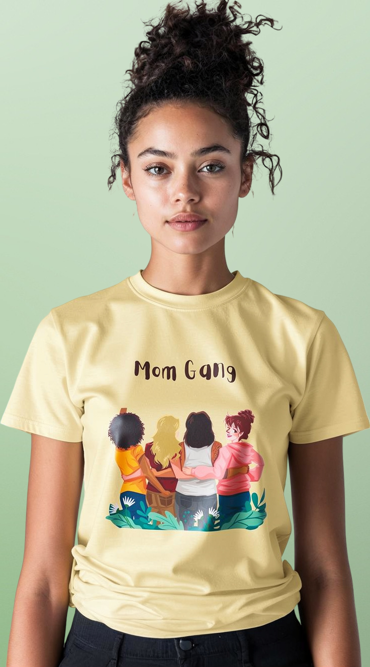 Mom Gang T-Shirt — Sisterhood Moms Graphic Tee (Front & Back Print)