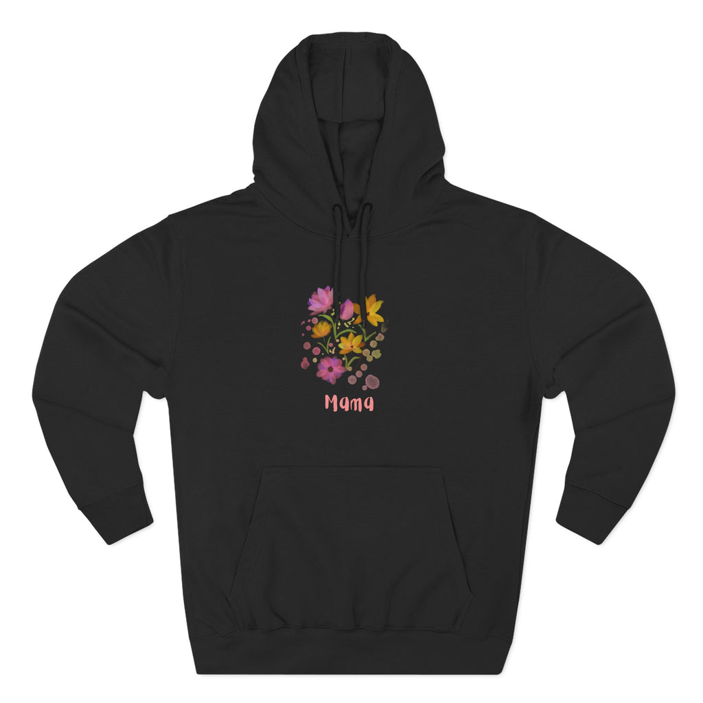 Mama Floral Hoodie — Soft Watercolor Flowers "Mama" Pullover