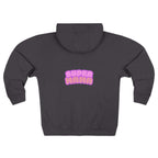 Mom / Super Mama Zip Hoodie — 'MOM' Front & 'SUPER MAMA' Back Cozy Zip-Up