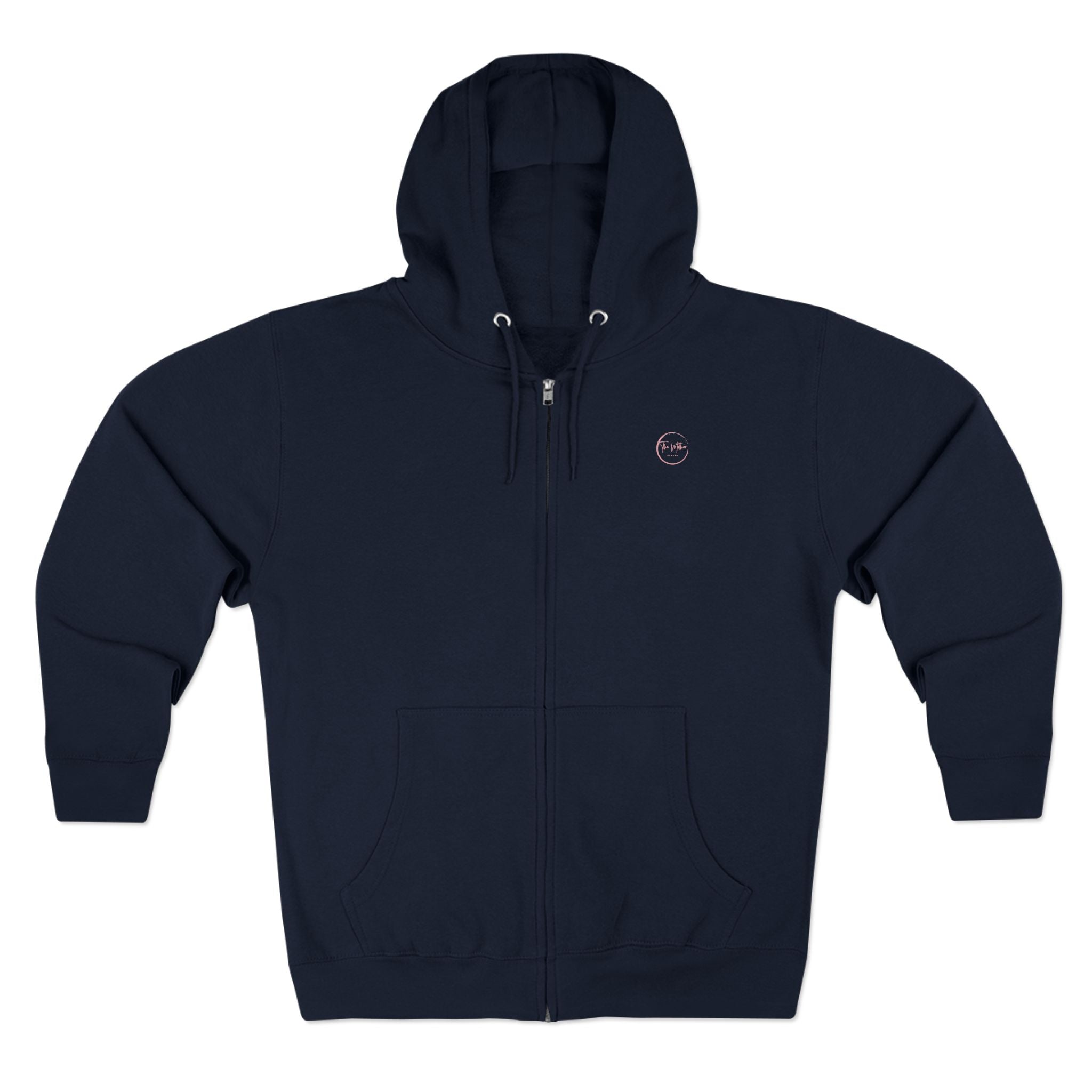 Minimal Compass Logo Zip Hoodie — Unisex Lightweight Full‑Zip Hoodie