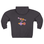 Groovy Mama Zip Hoodie — Retro Flower Graphic Zip-Up for Moms