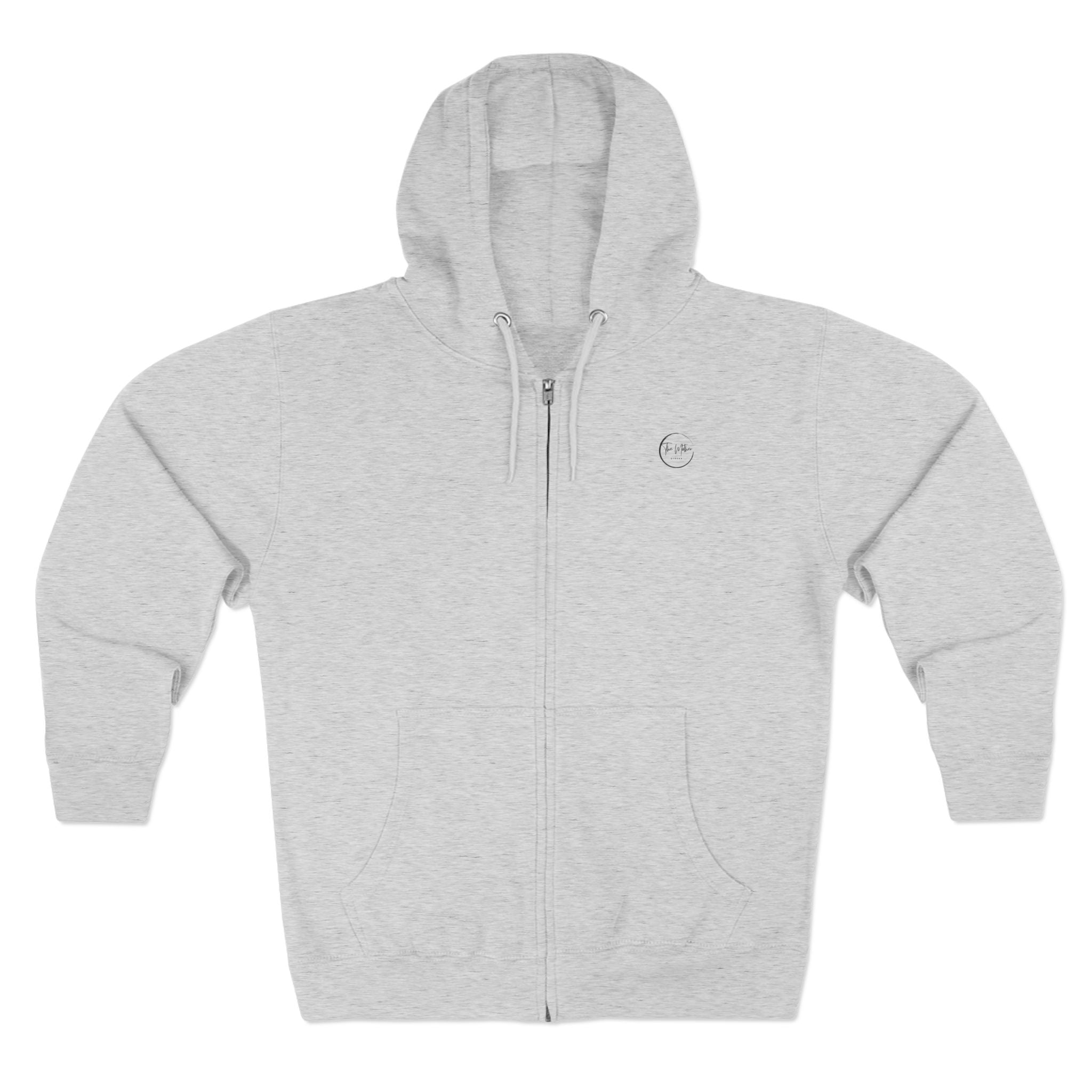 Minimal 'Be Kind' Zip Hoodie — Light Grey Casual Zip-Up