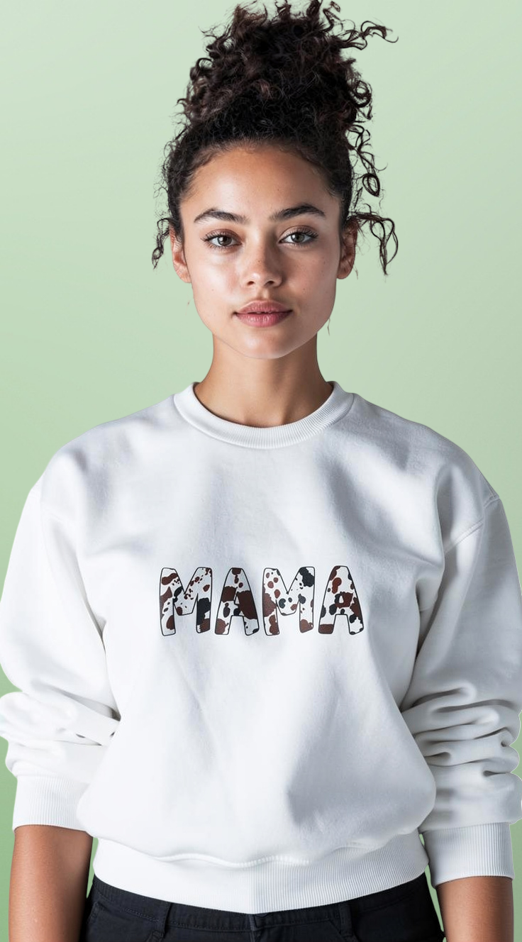 Mama Leopard Print Crewneck Sweatshirt