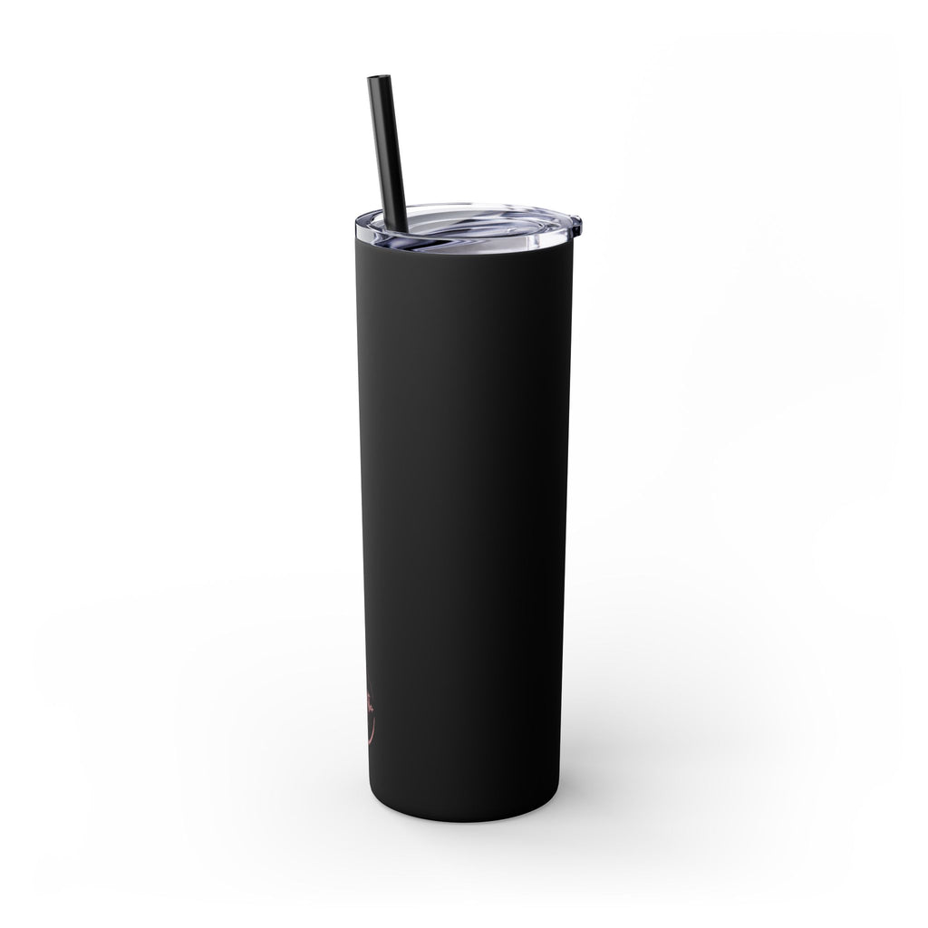 Skinny 20oz Tumbler with Straw — Matte Black Slim Insulated Travel Cup