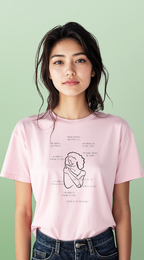 Minimal Line Art 'Hug Yourself' T-Shirt — Self-Love Illustration Tee