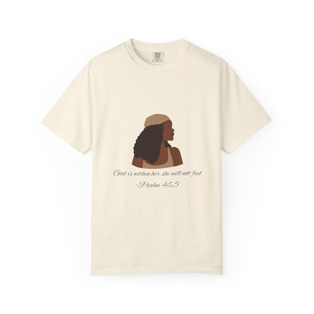 Inspirational Faith Tee — "God is within her; she will not fail" Christian T‑shirt