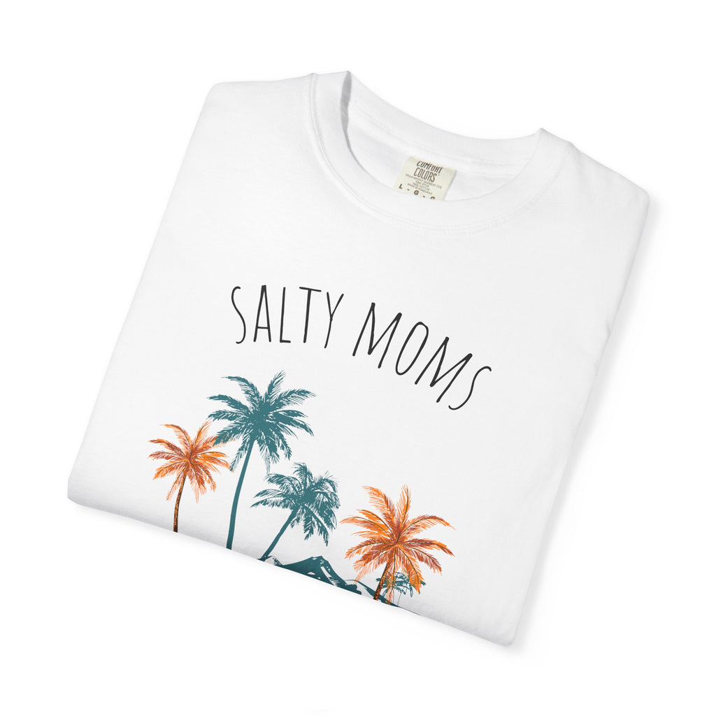 Salty Moms Beach Club T-Shirt — Tropical Palm Island Graphic Tee