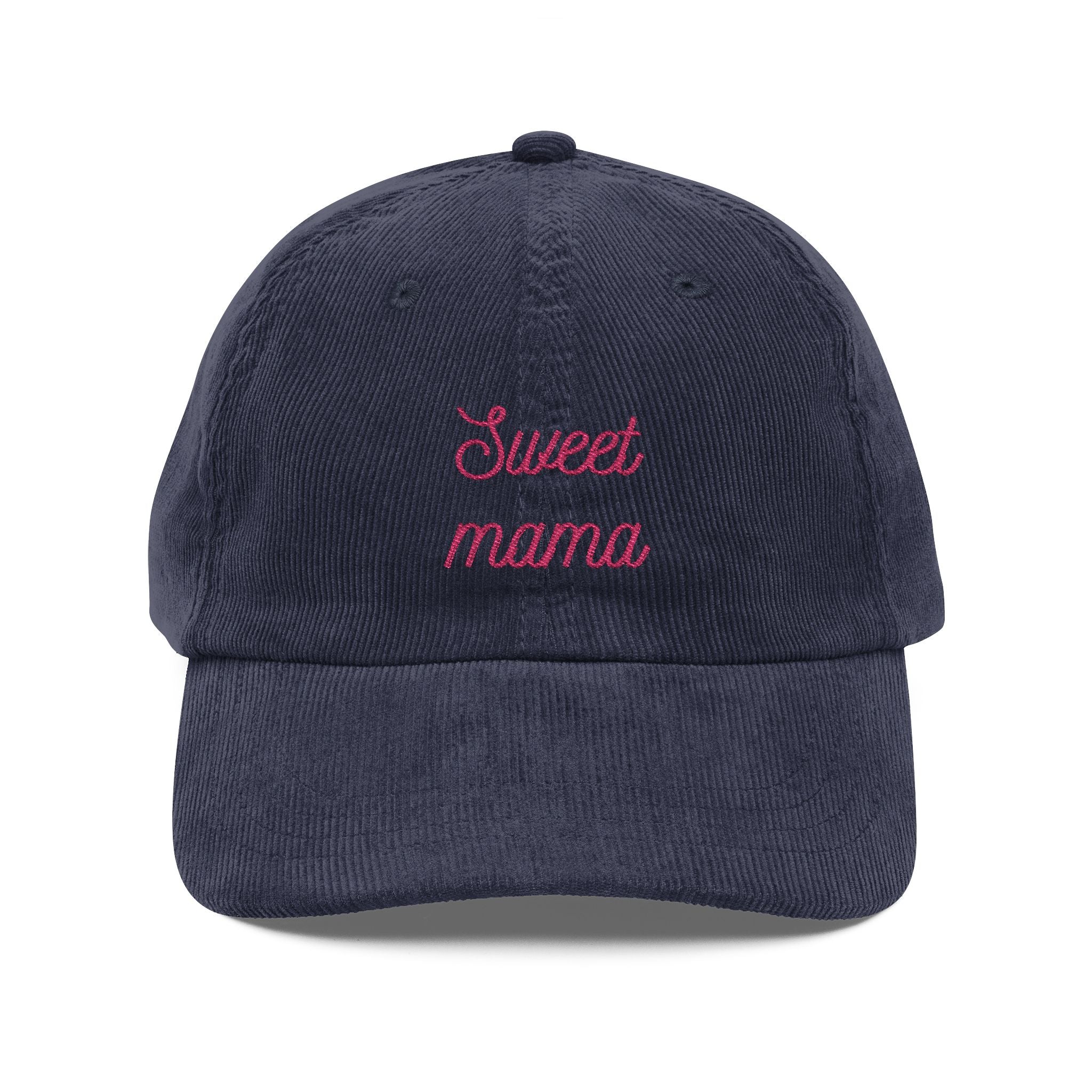 Sweet Mama Embroidered Corduroy Cap — Vintage Brown Mom Hat