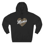 Mama Leopard Heart Hoodie — Cozy Fleece Pullover for Moms