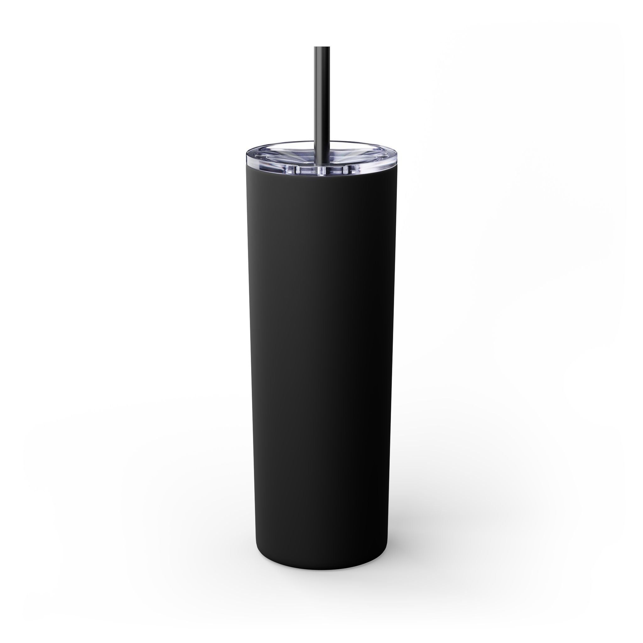 Skinny 20oz Tumbler with Straw — Matte Black Slim Insulated Travel Cup
