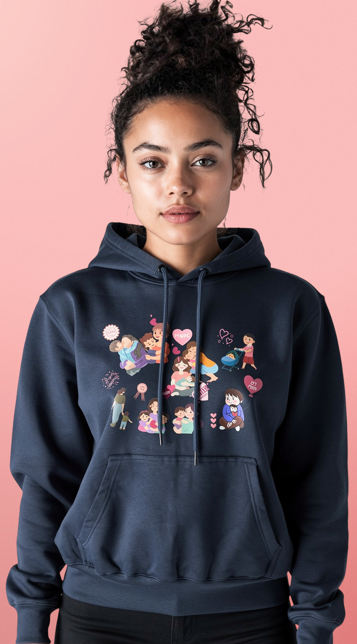 Cozy Family Moments Hoodie — Illustrated Cute Couples & Family Love Pullover