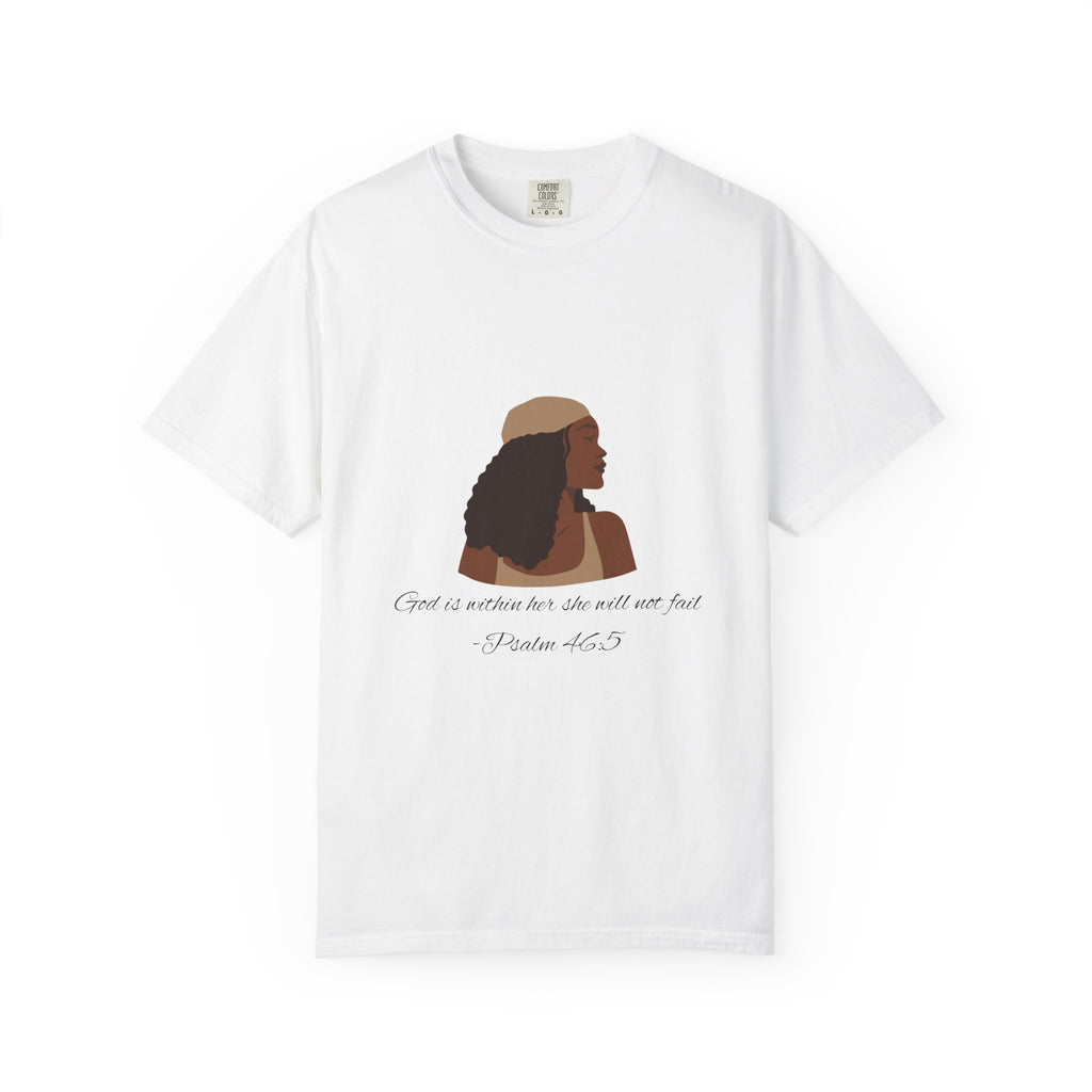 Inspirational Faith Tee — "God is within her; she will not fail" Christian T‑shirt