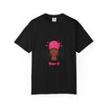 Her!! Black Girl Magic Graphic T‑Shirt — Afro Puff Hat Illustration