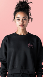 Crewneck Sweatshirt — Cute 'Super Mama' Pink Bubble Back Graphic