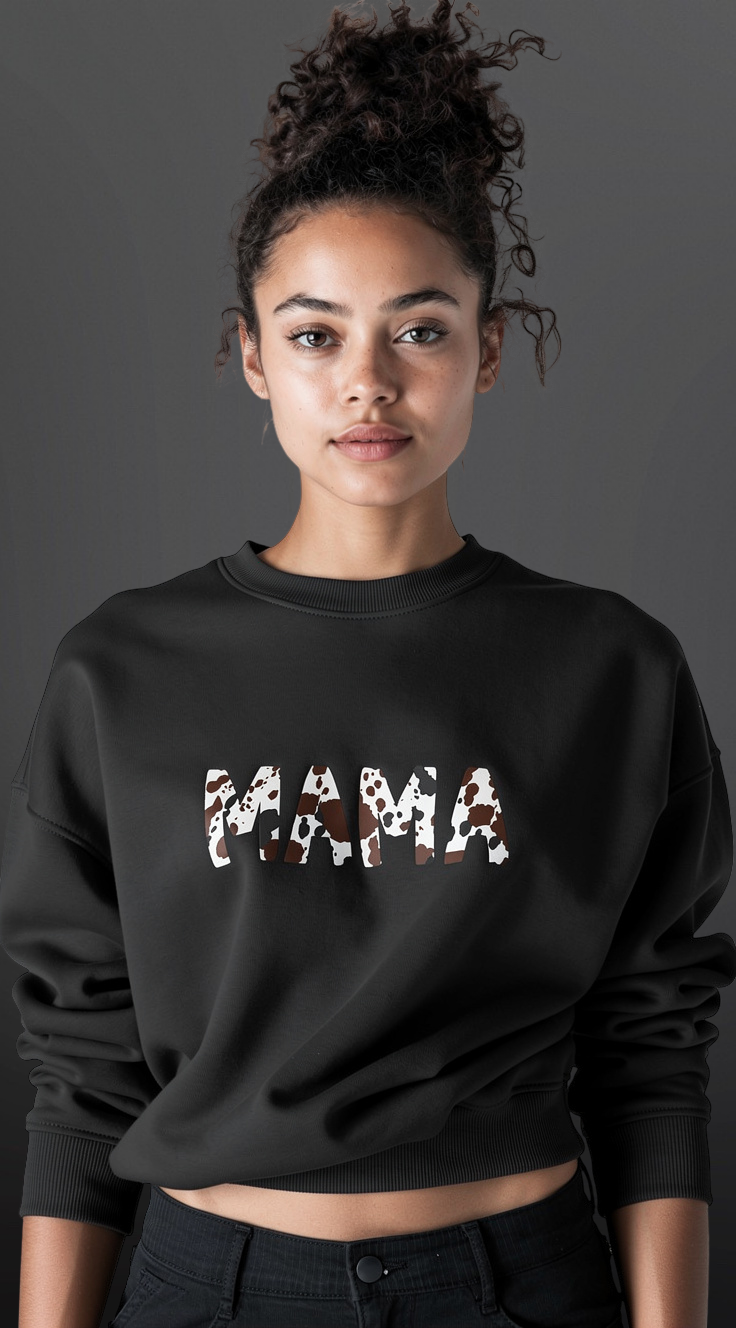 Mama Leopard Print Crewneck Sweatshirt