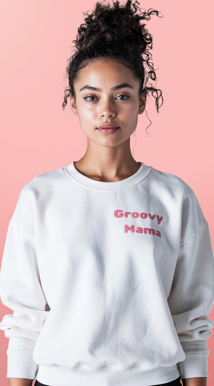 Groovy Mama Sweatshirt — Retro Flower Mom Crewneck