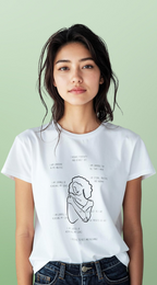 Minimal Line Art 'Hug Yourself' T-Shirt — Self-Love Illustration Tee