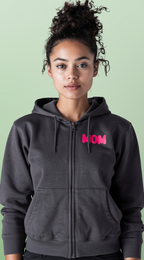 Mom Era Zip Hoodie — "In My Mom Era" Retro Pink Graphic Hoodie