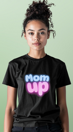 Mom Up T-Shirt — Cute as a Button Pastel Graphic Tee for Moms